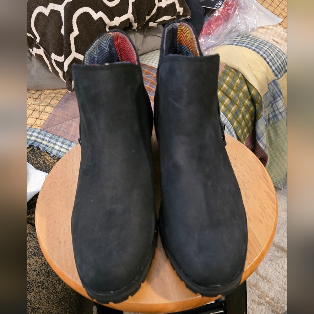 Womens North Face Black Suede Ankle Boots